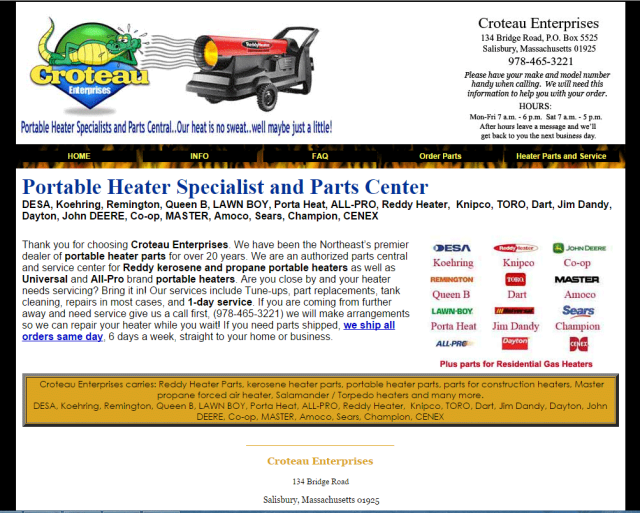 Portable Heater Specialist - Parts and Service